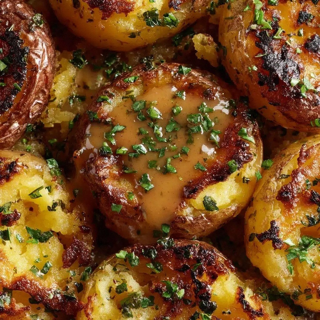 Honey Mustard Smashed Potatoes