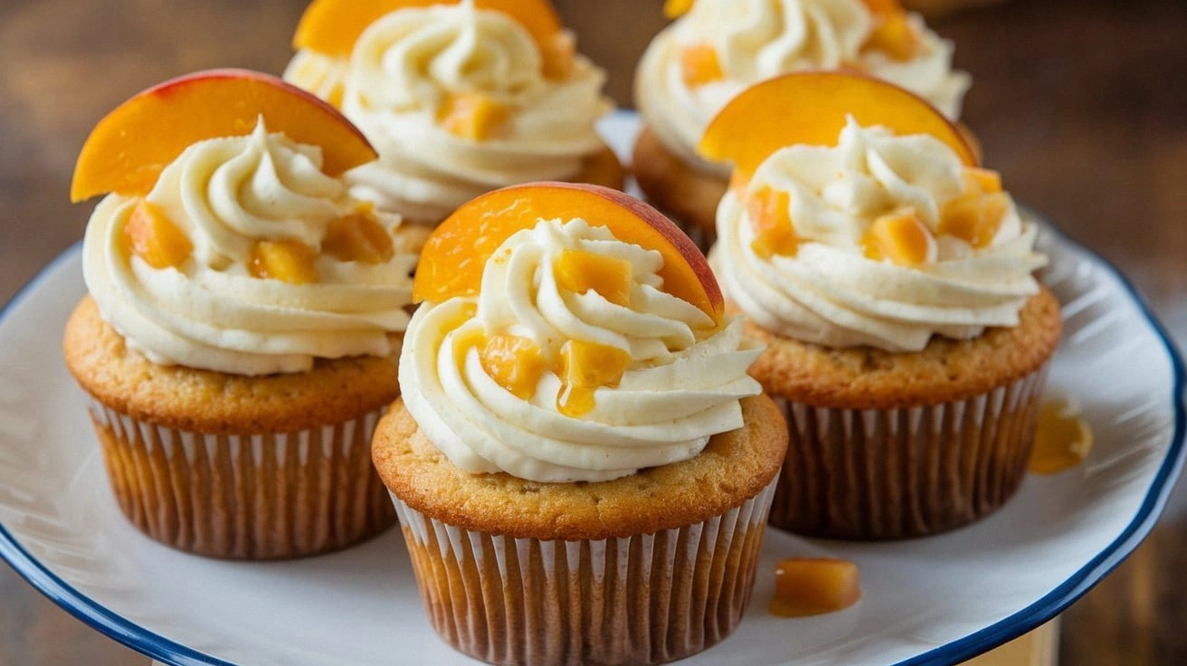Honey Peach Cream Cheese Cupca