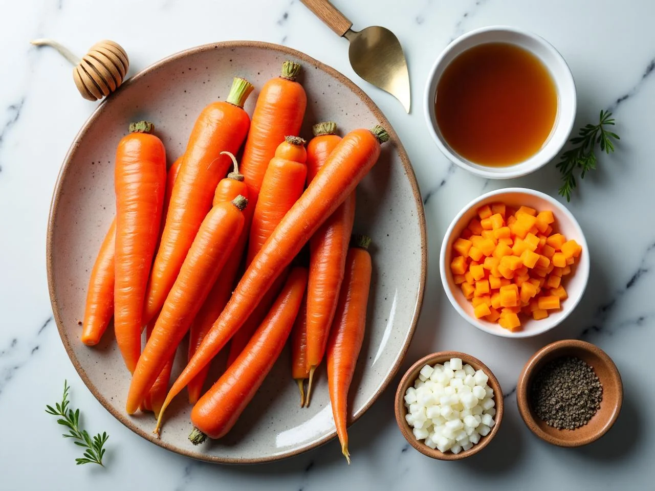 Ingredients for Honey Roasted Carrots