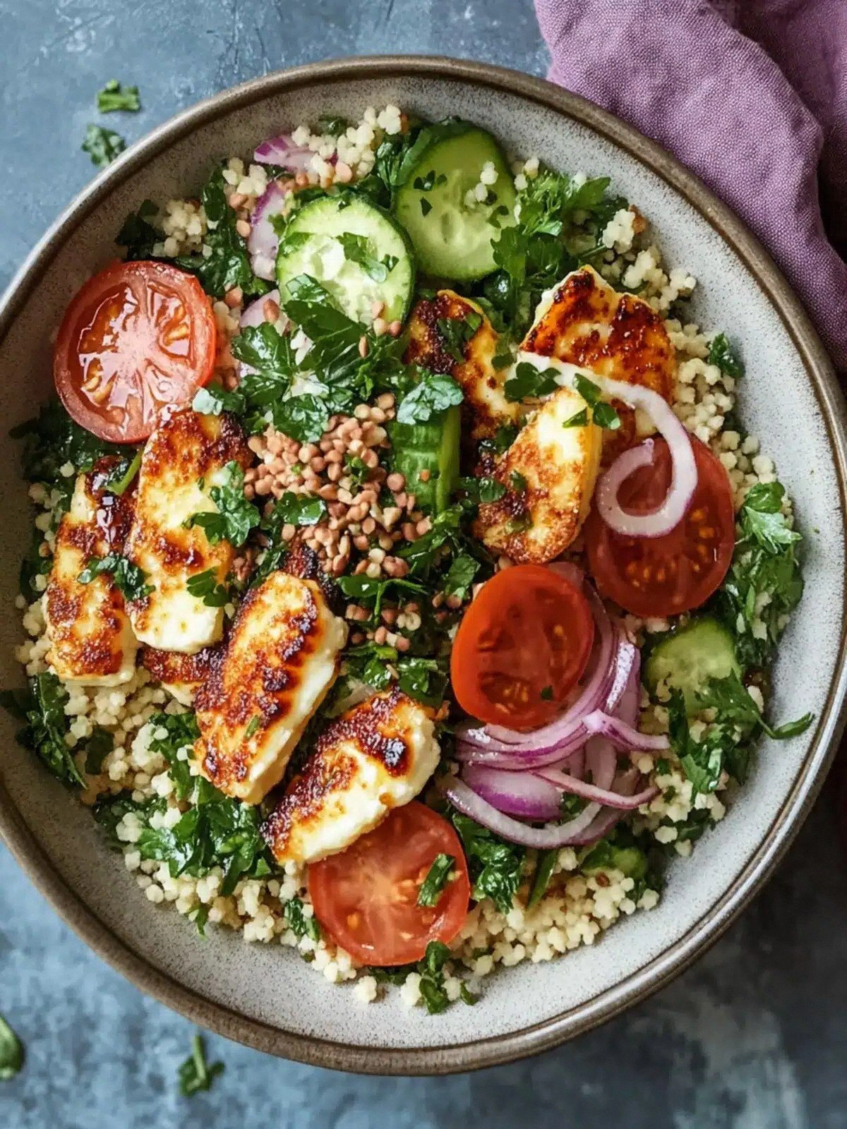 Hot Honey Halloumi and Couscou