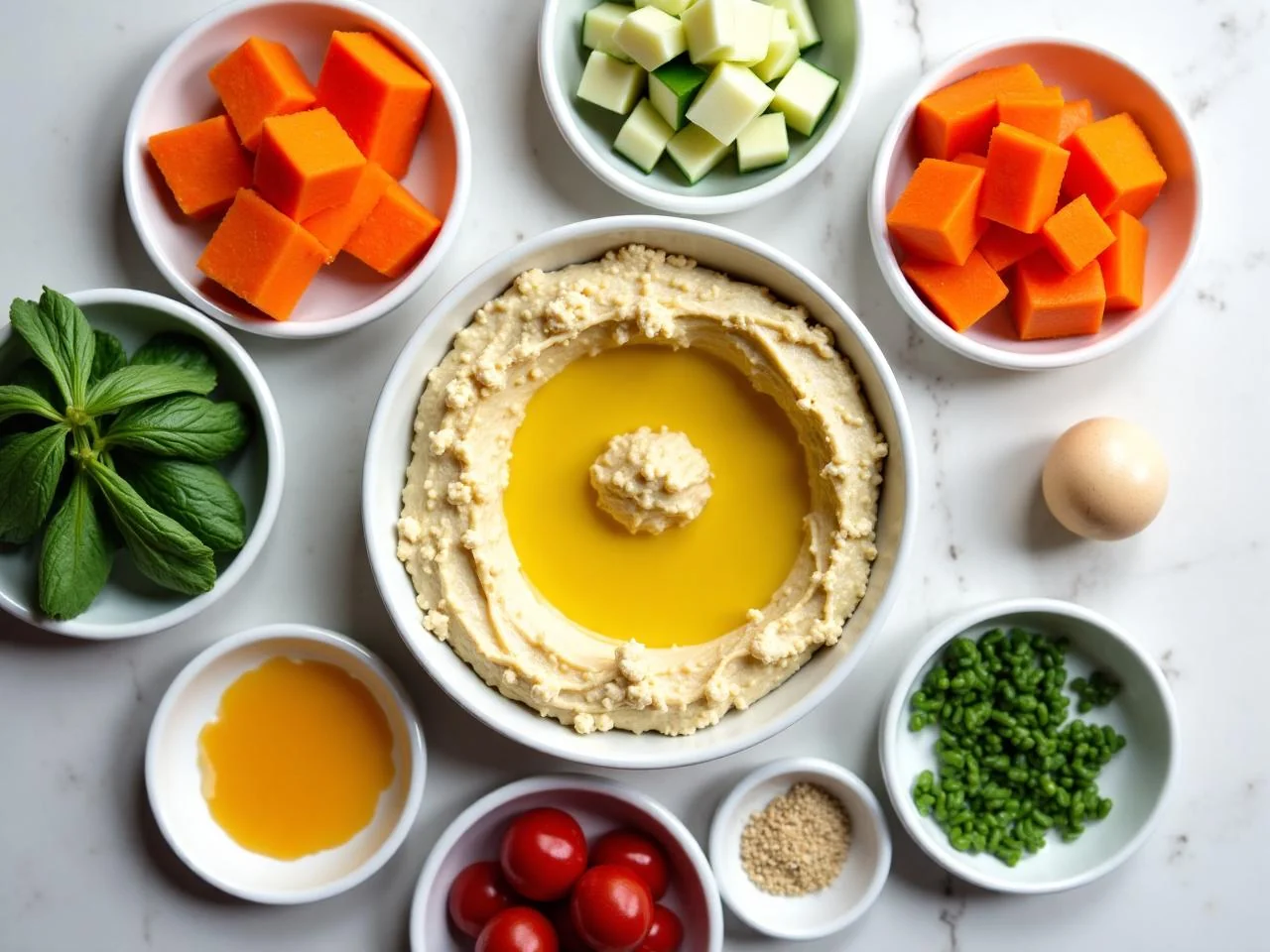 Ingredients for Hummus with Veggie Sticks