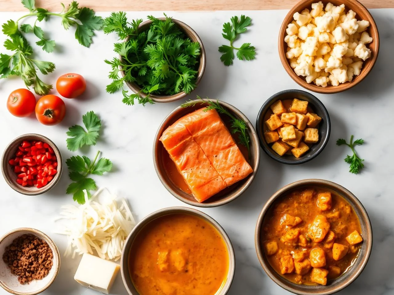 Ingredients for Indian Style Salmon Curry