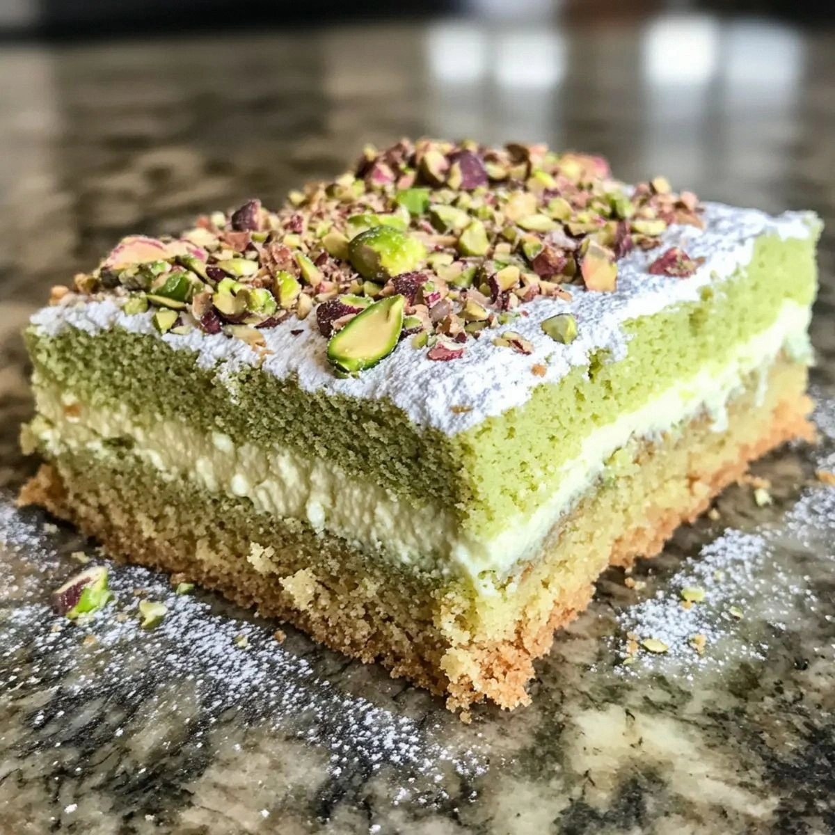 Indulge in Buttery Pistachio Gooey Butter Cake Bliss