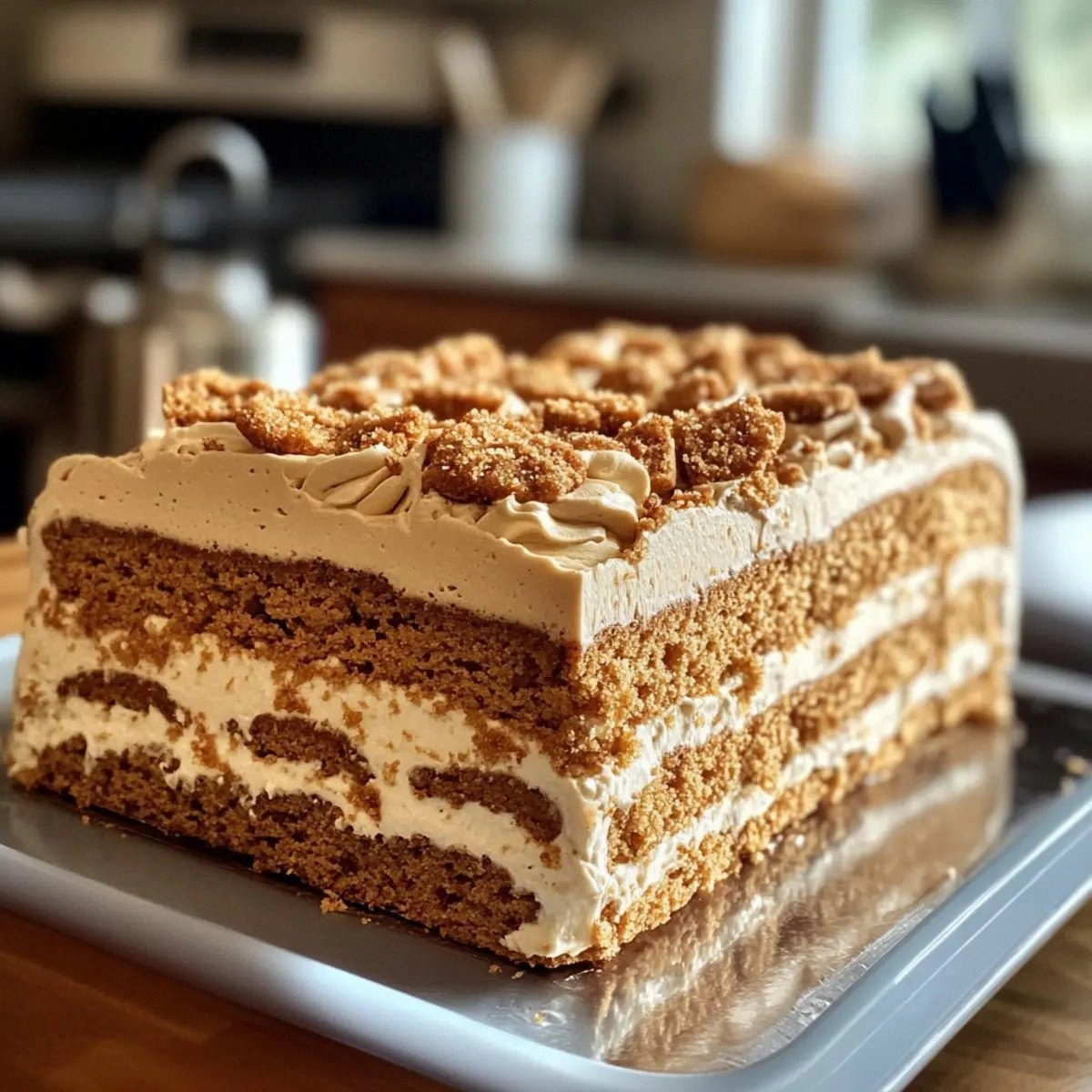 Indulge in Creamy Biscoff Icebox Cake – No-Bake Delight!