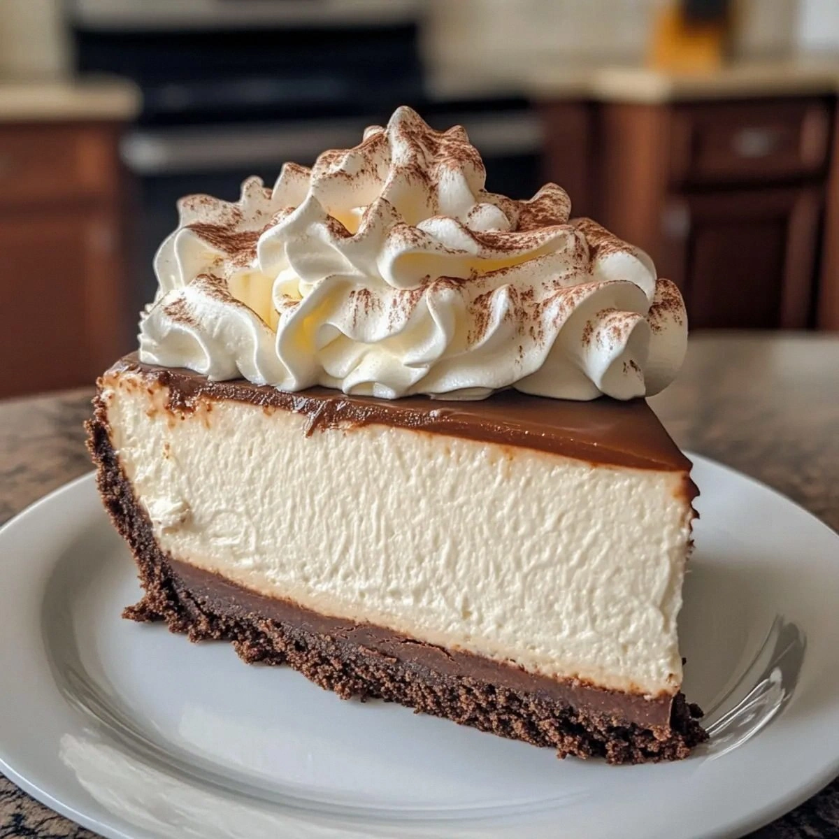 Indulge in Hot Cocoa Cheesecake with Marshmallow Whipped Cream