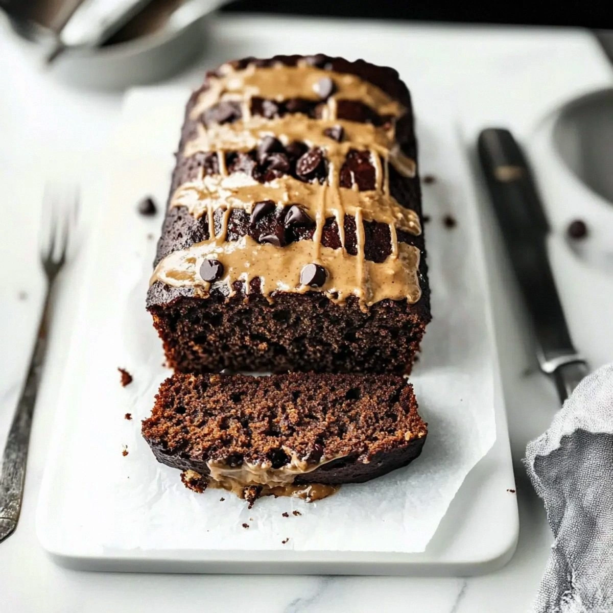 Indulge in Moist Chocolate Peanut Butter Banana Bread