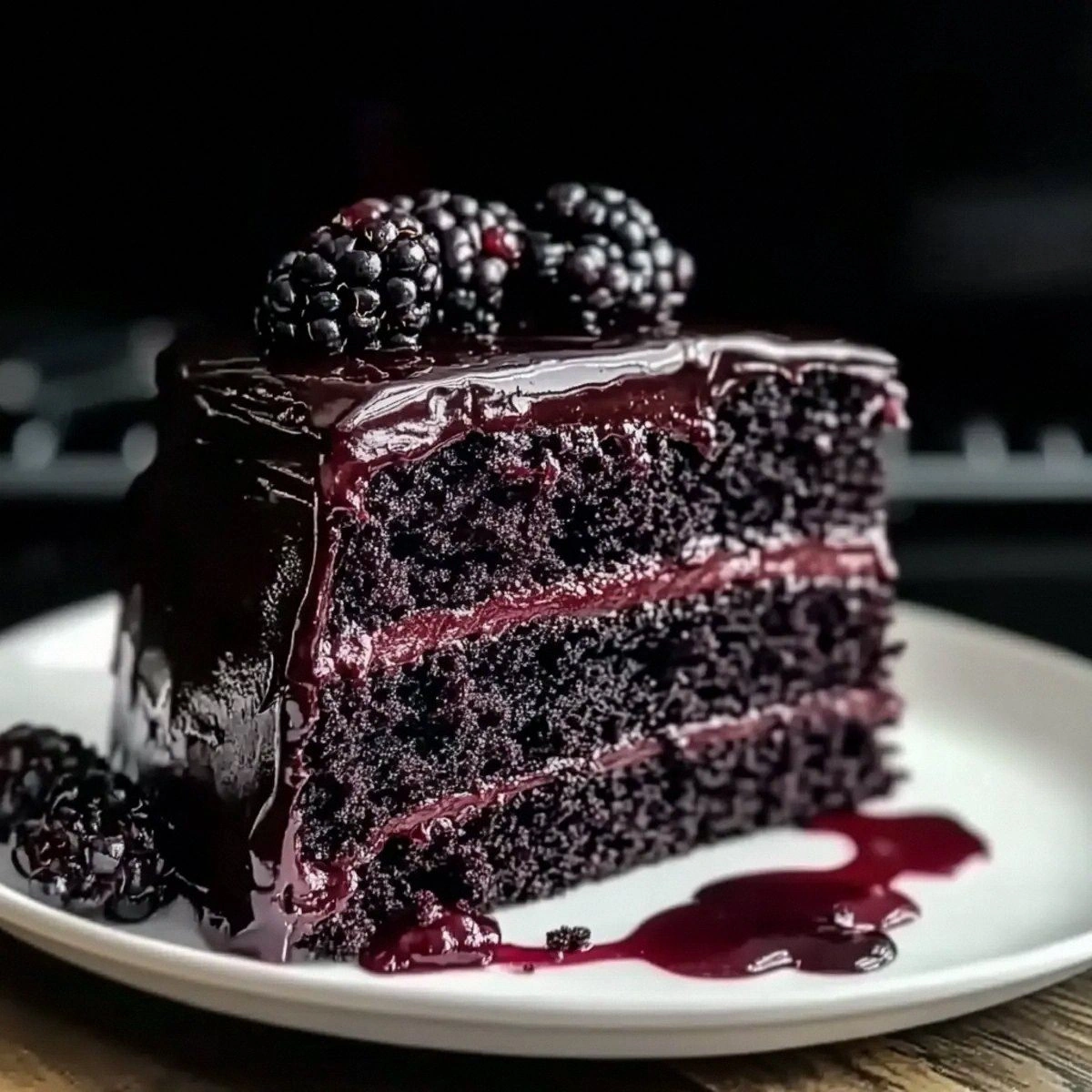 Irresistible Black Velvet Cake with Blackberry Bliss