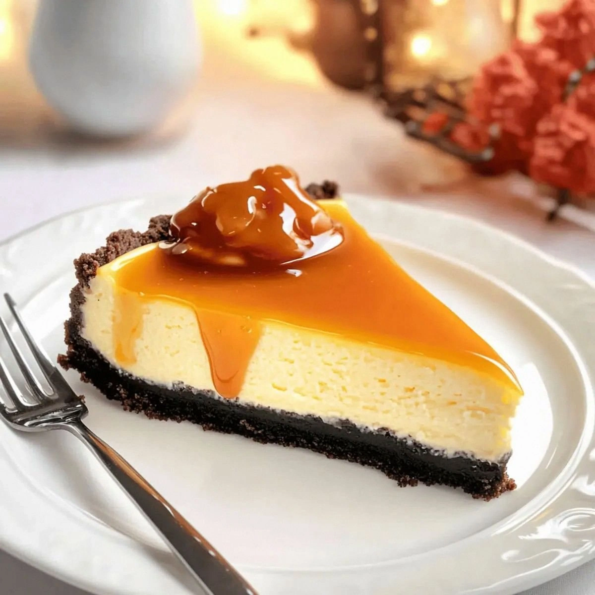 Irresistible Caramel Cheesecake with Oreo Cookie Crust