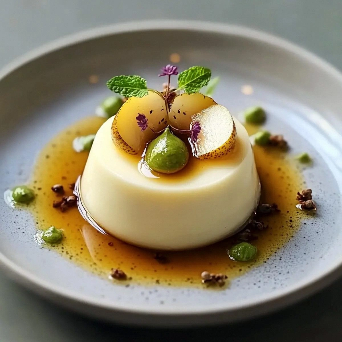 Irresistible Cardamom Panna Cotta with Poached Pears Delight