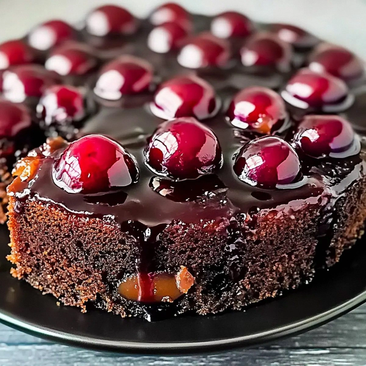 Irresistible Chocolate Cherry Upside Down Cake to Savor