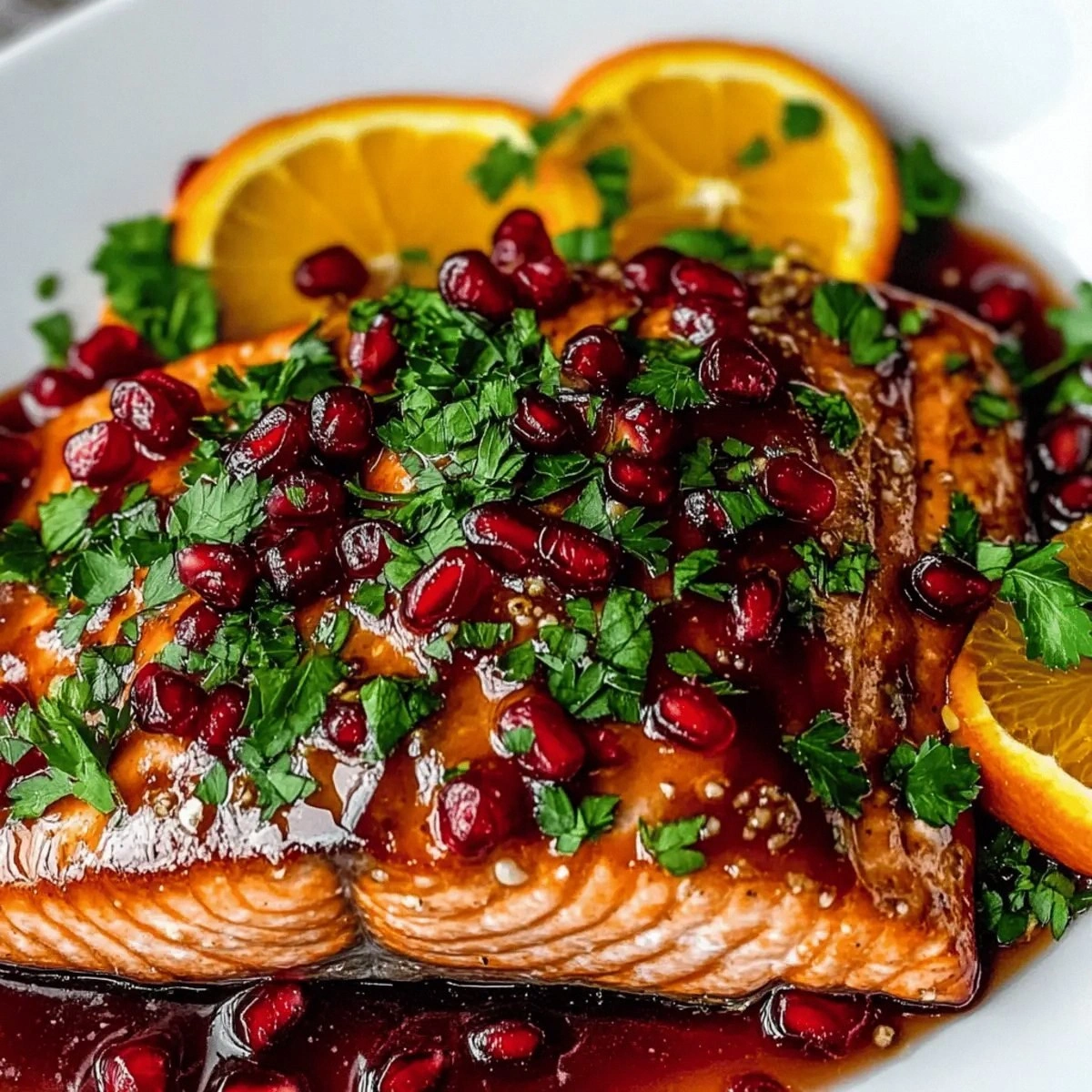 Irresistible Christmas Salmon with Pomegranate Glaze Delight