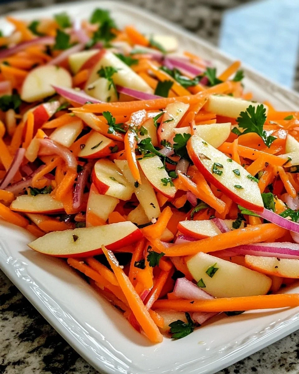 Irresistible Crunchy Apple & Carrot Salad with Creamy Citrus Dressing Delights!