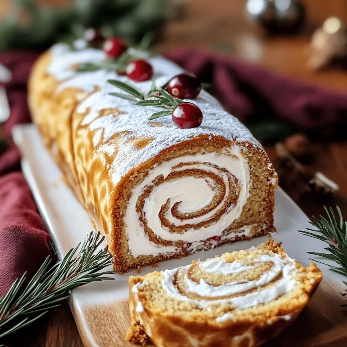 Irresistible Ginger Bread Yule Log Cake for Festive Joy