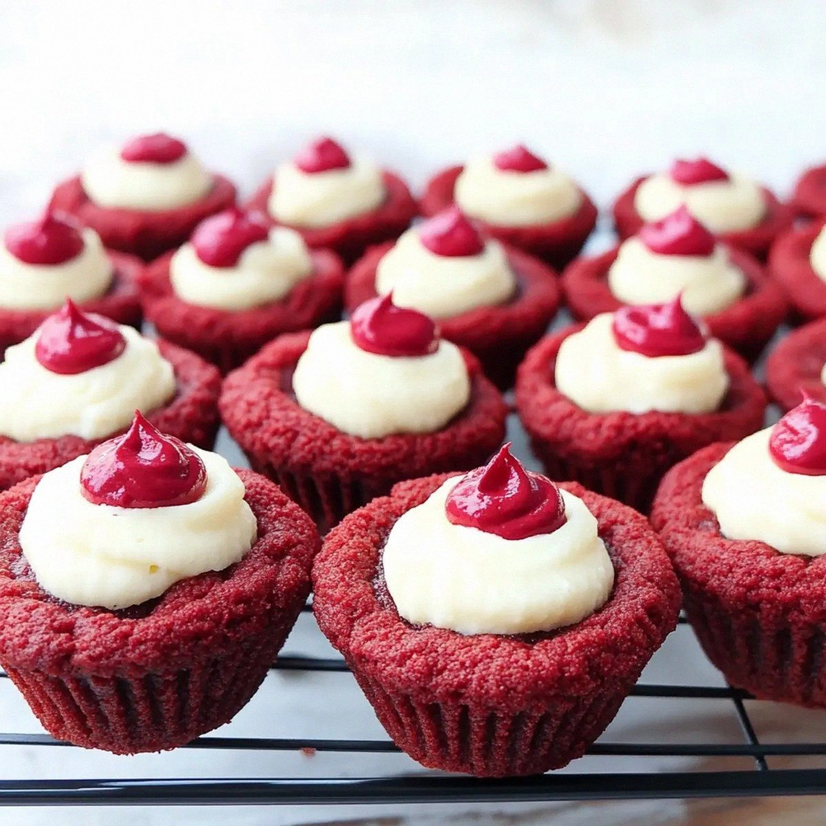 Irresistible Red Velvet Cookie Cups with Creamy Frosting