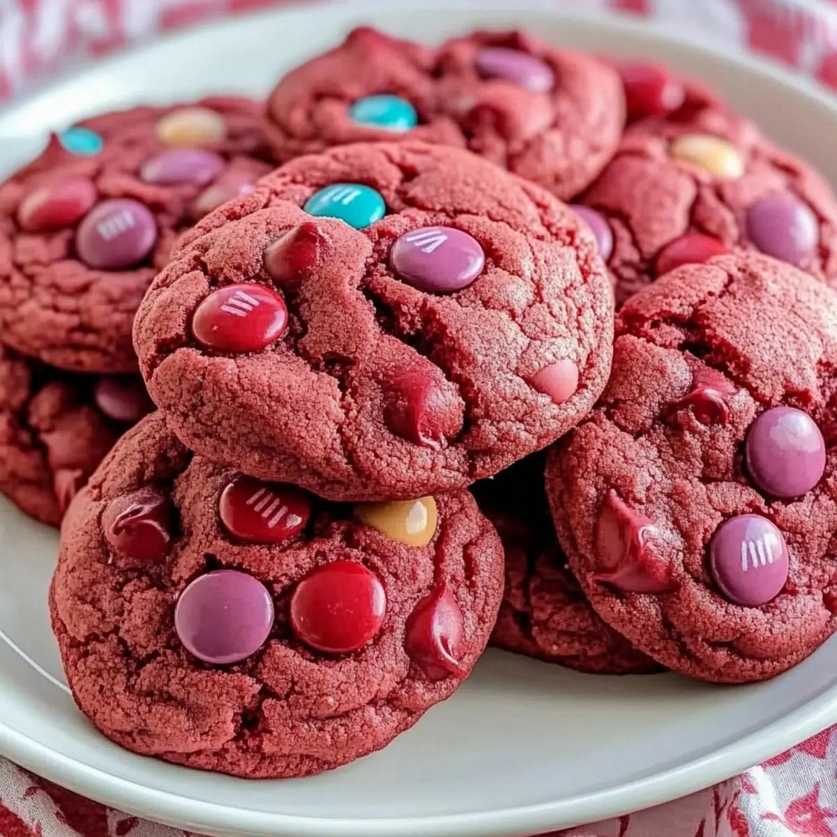 Irresistible Red Velvet M&M Cake Mix Cookies You’ll Love