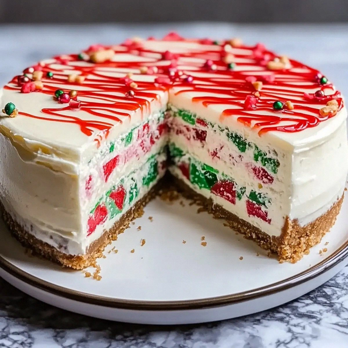 Irresistibly Creamy Little Debbie Christmas Tree Cheesecake