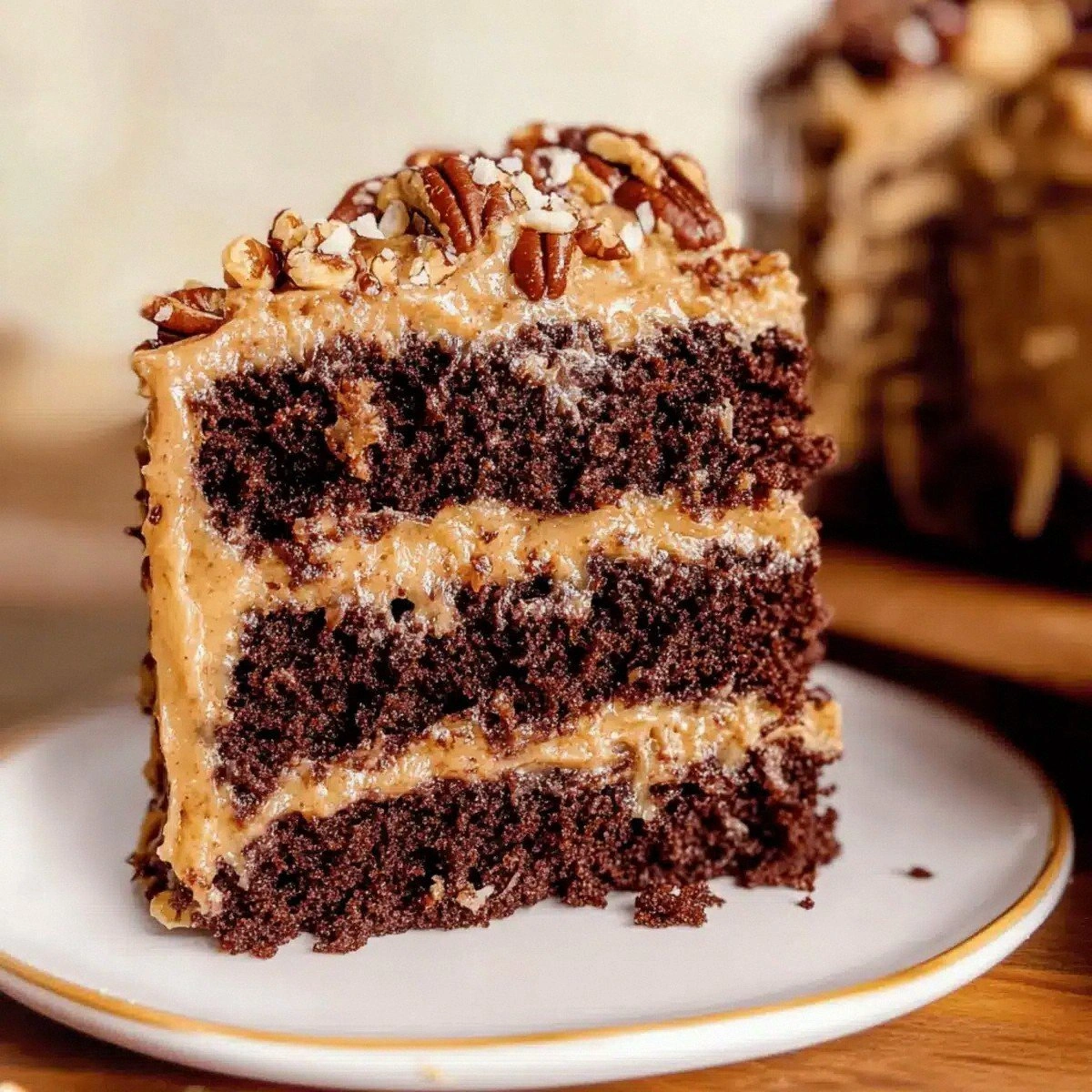 Irresistibly Moist German Chocolate Cake with Coconut Pecan Frosting
