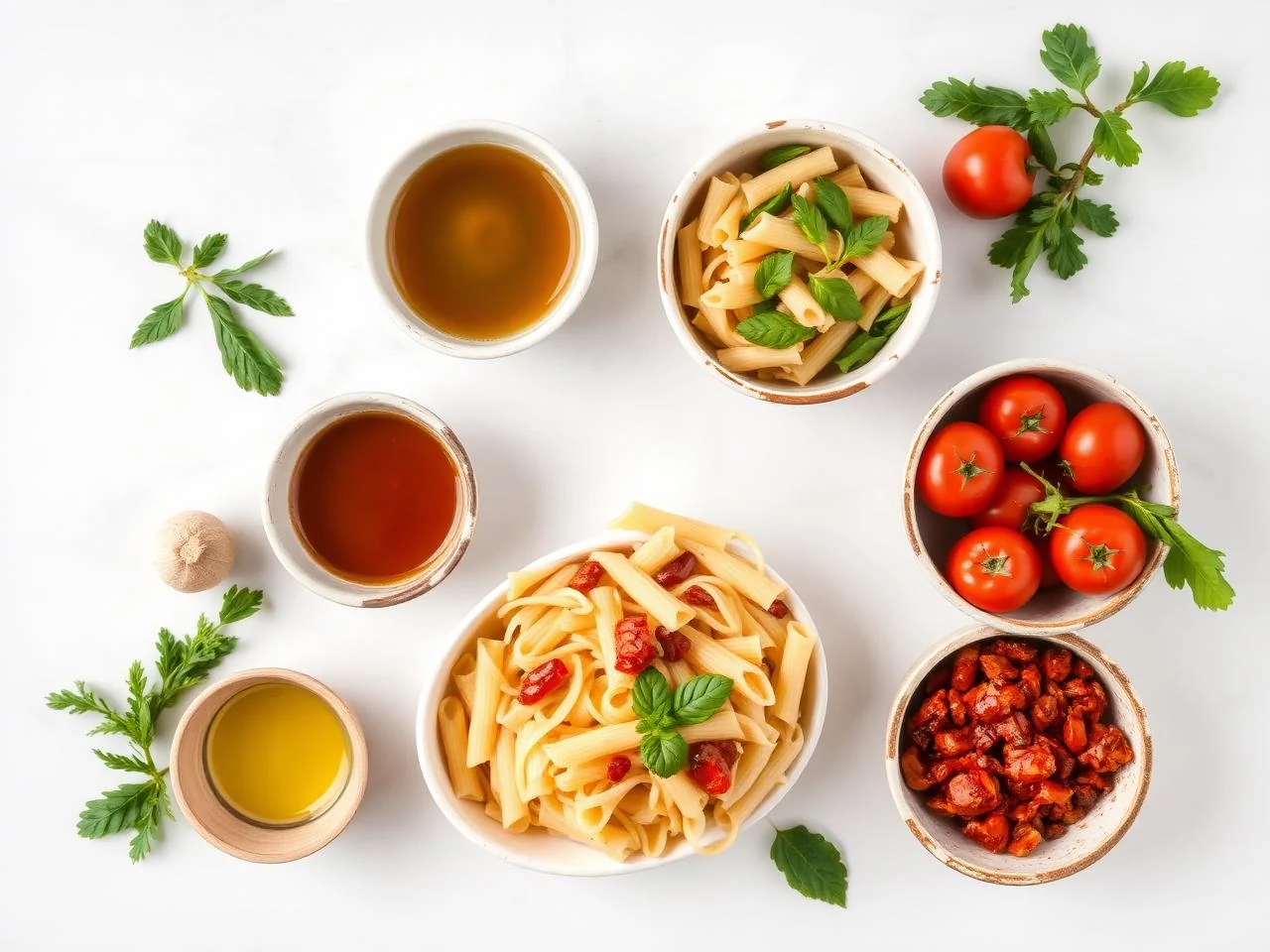 Ingredients for Italian Dressing Pasta Salad