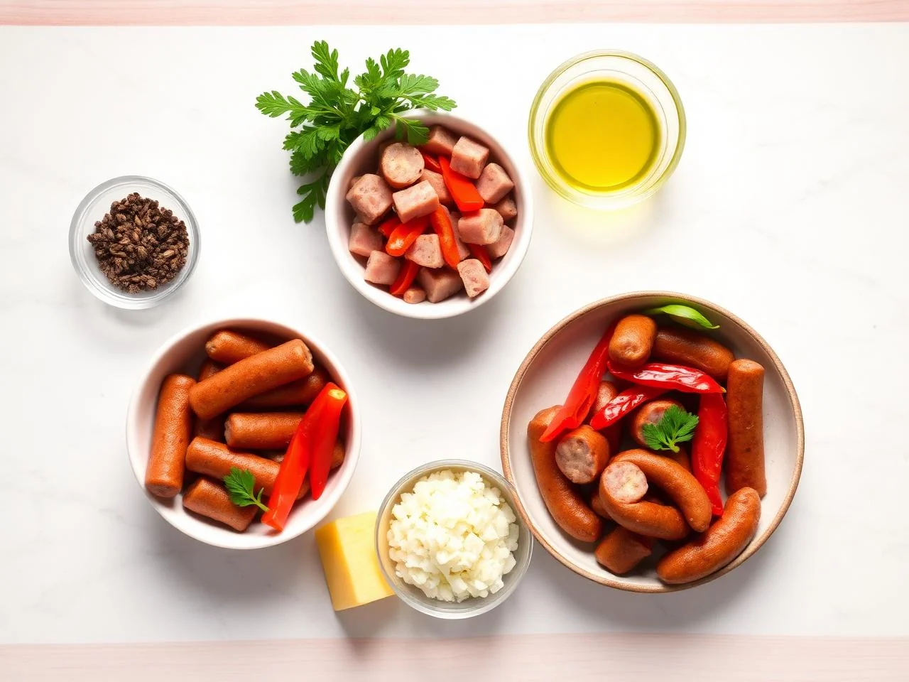 Ingredients for Italian Sausage And Pepper Skillet