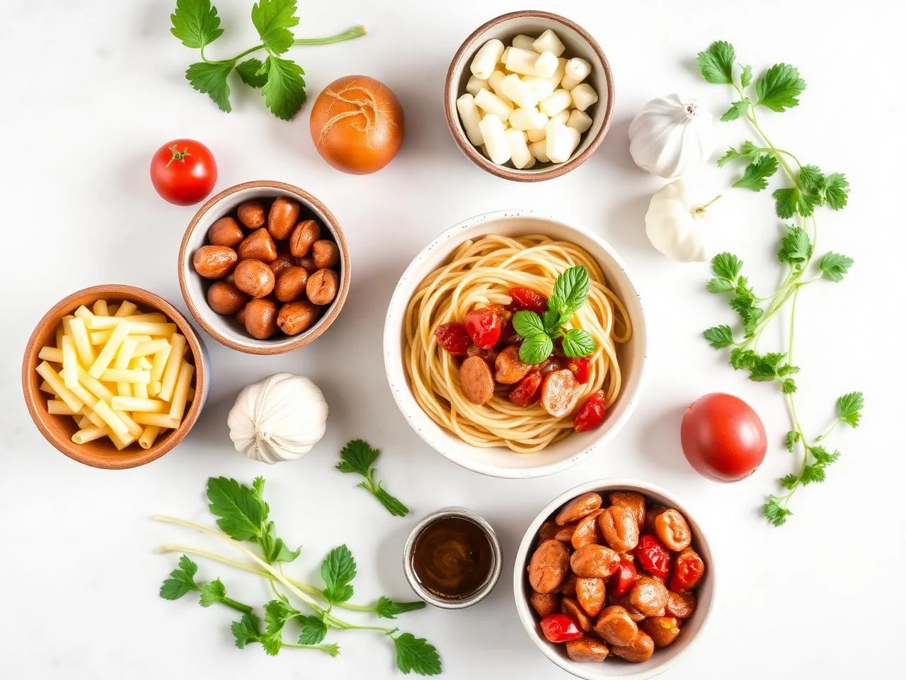 Ingredients for Italian Sausage Pasta