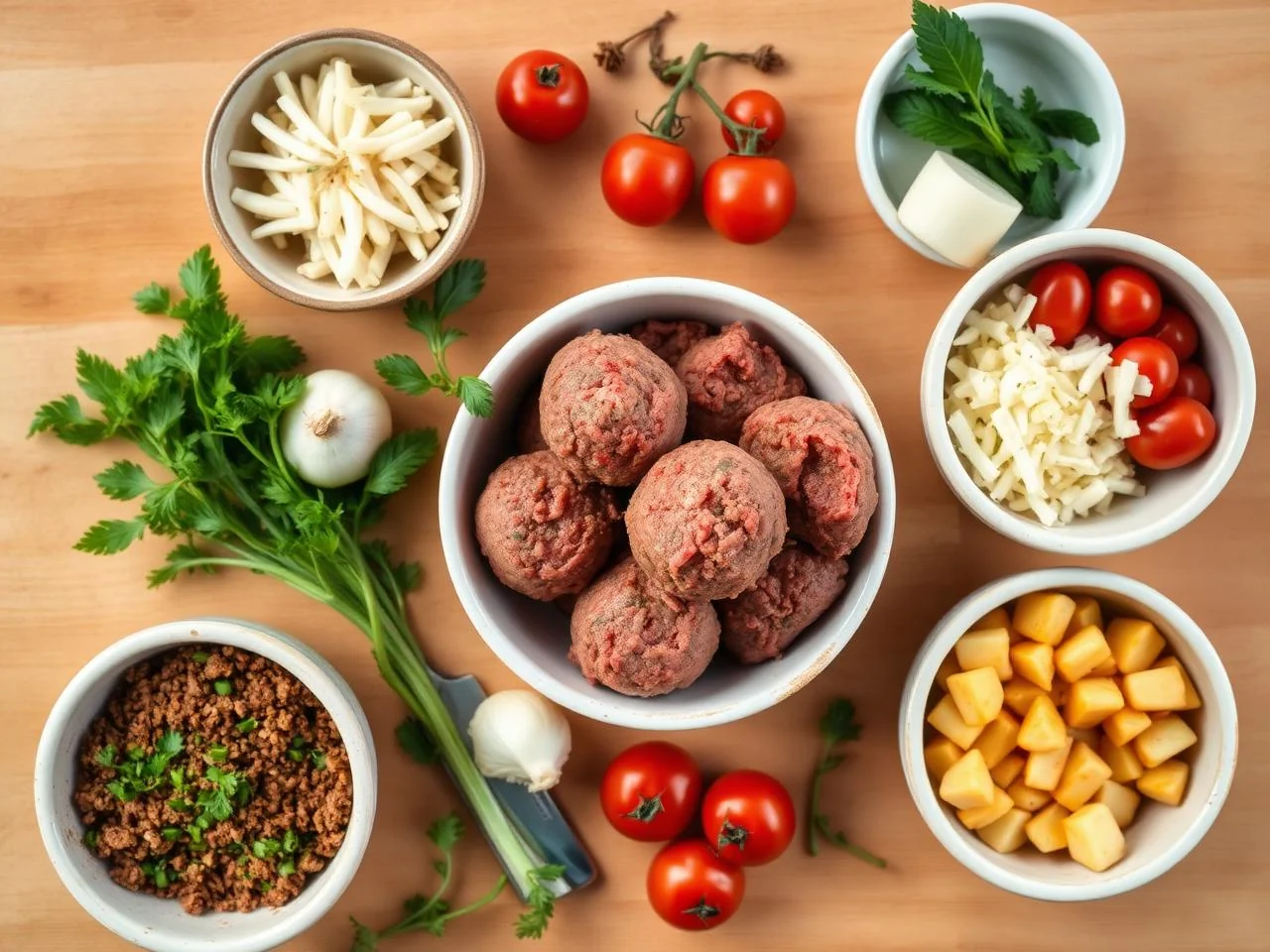 Ingredients for Italian Style Meatballs
