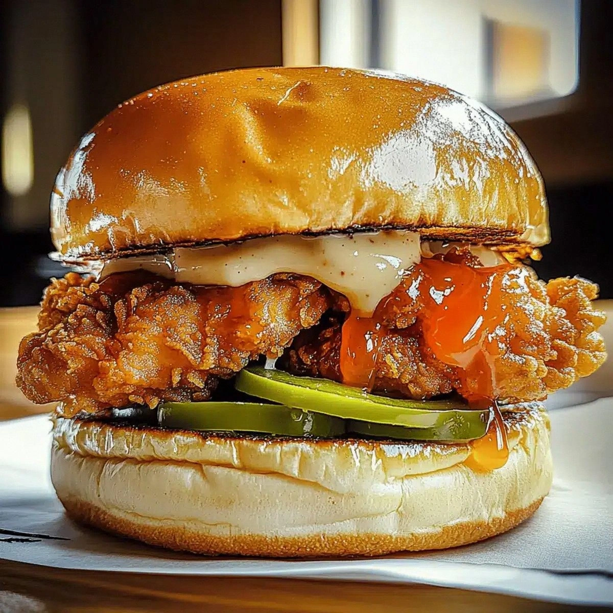 Jalapeno Honey Drenched Crispy Fried Chicken Sandwich Bliss