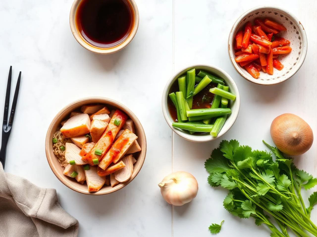Ingredients for Japanese Teriyaki Chicken Bowl