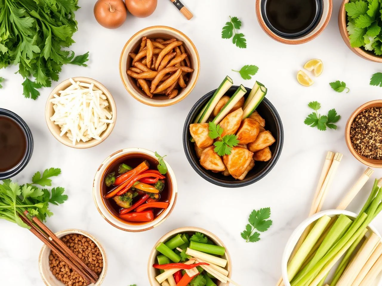 Ingredients for Japanese Teriyaki Chicken Bowl