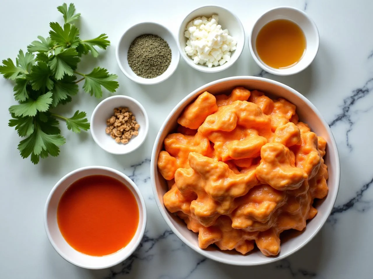 Ingredients for Keto Buffalo Chicken Casserole
