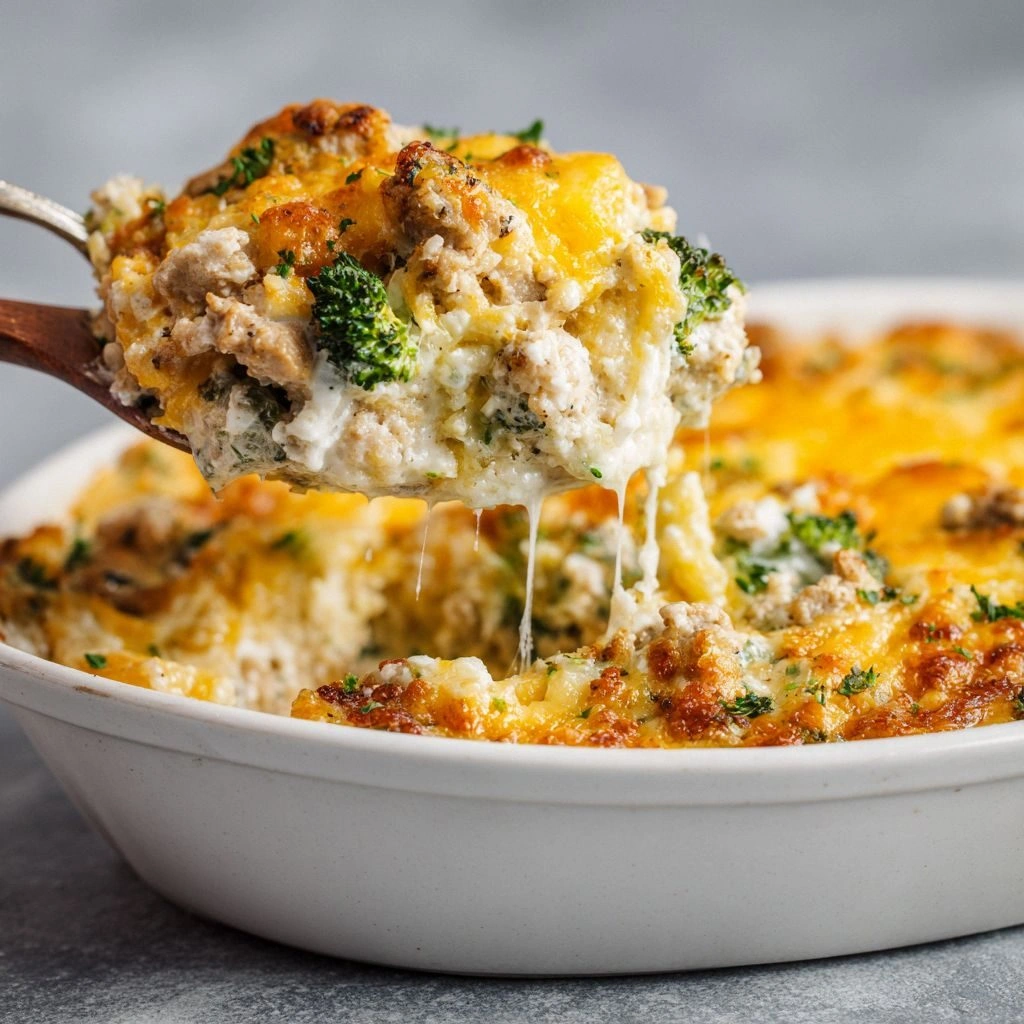 Keto Ground Chicken Casserole 