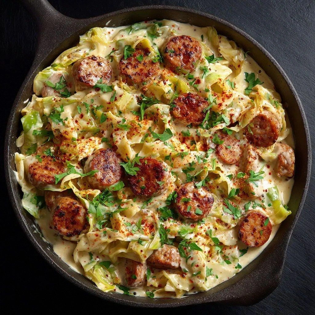 Keto Sausage and Cabbage Skill