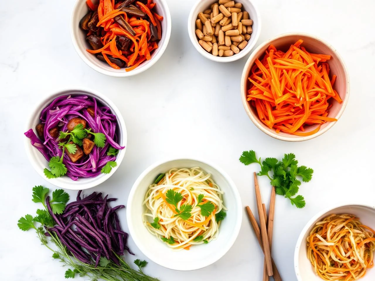 Ingredients for Kimchi Slaw