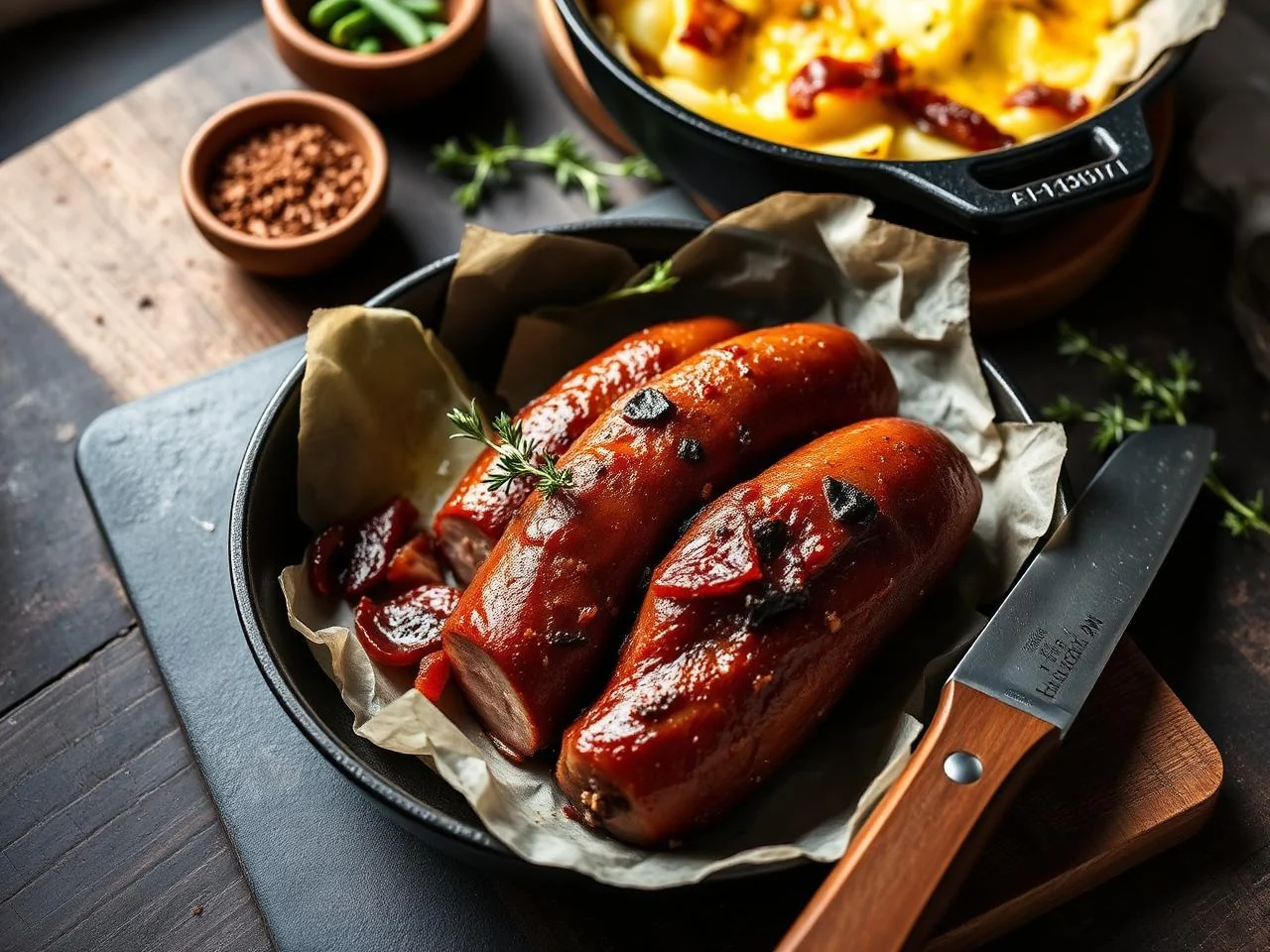 Knockwurst And Potato Gratin