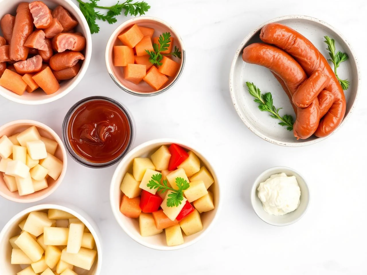 Ingredients for Knockwurst And Potato Gratin