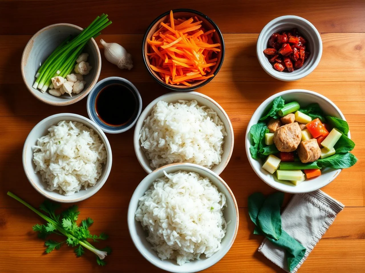 Ingredients for Korean Bibimbap