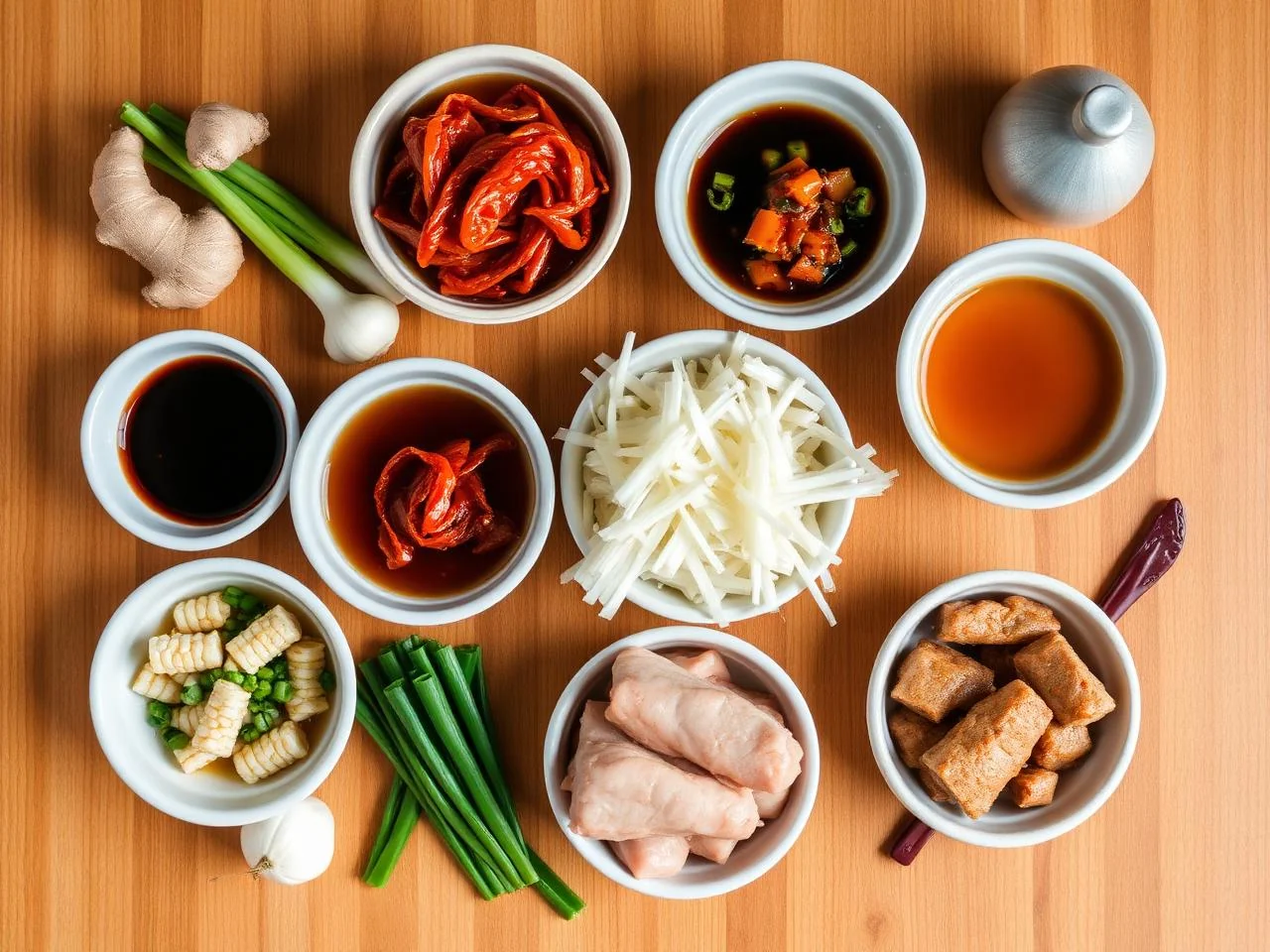 Ingredients for Korean Kimchi Stew