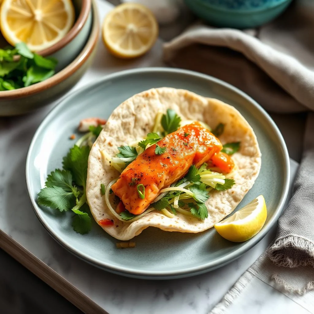 Korean Style Salmon Tacos