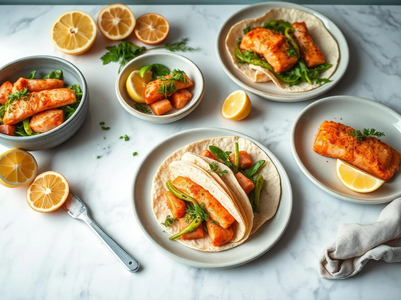 Korean Style Salmon Tacos