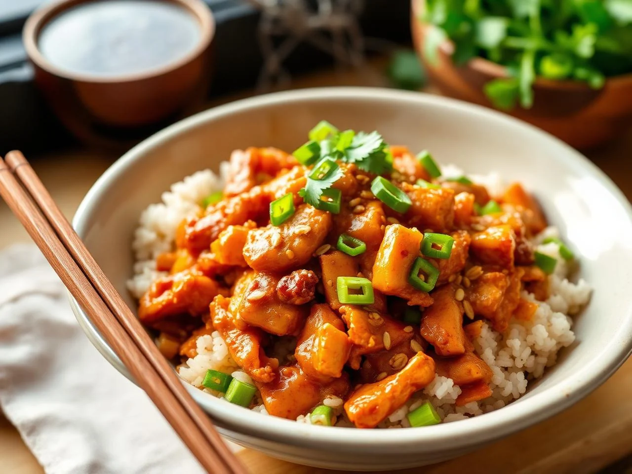 Kung Pao Chicken Rice Bowl