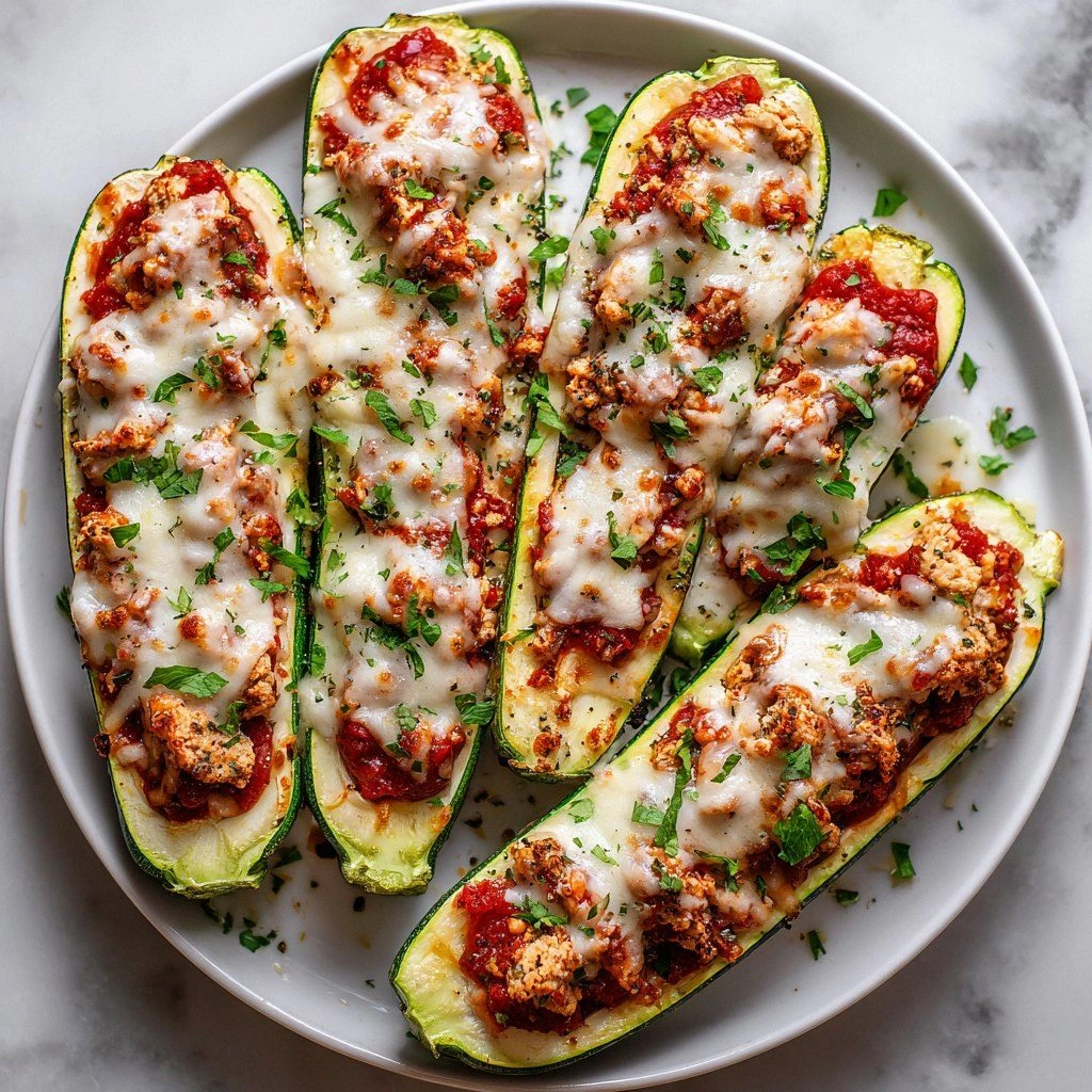 Lasagna-Stuffed Zucchini Boats