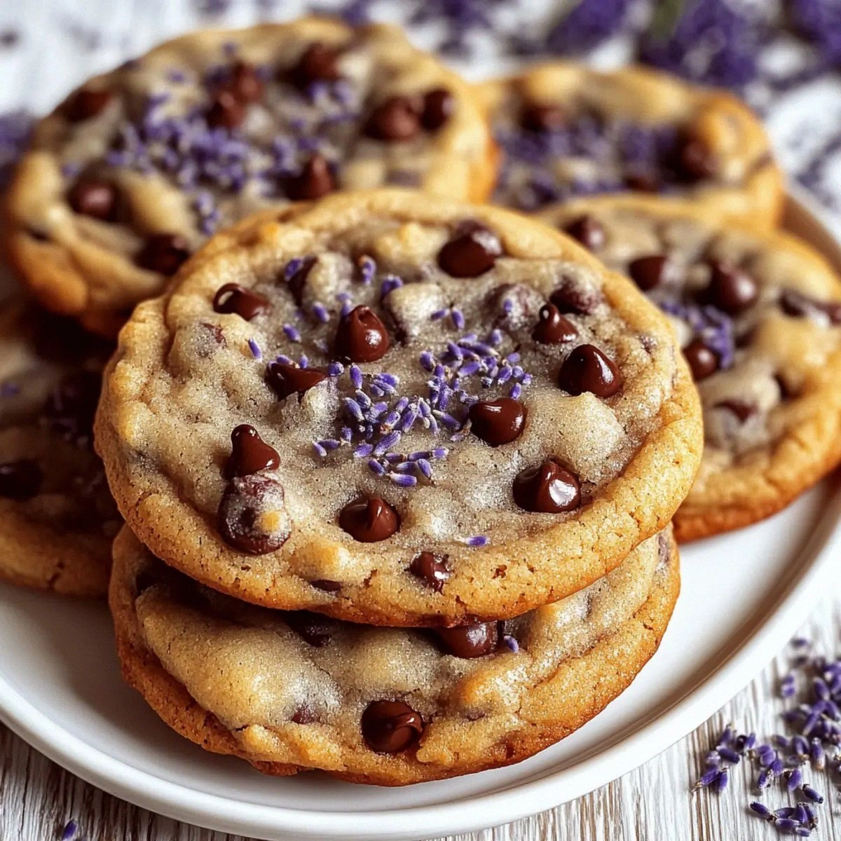 Lavender Chocolate Chip Cookies with a Floral Twist