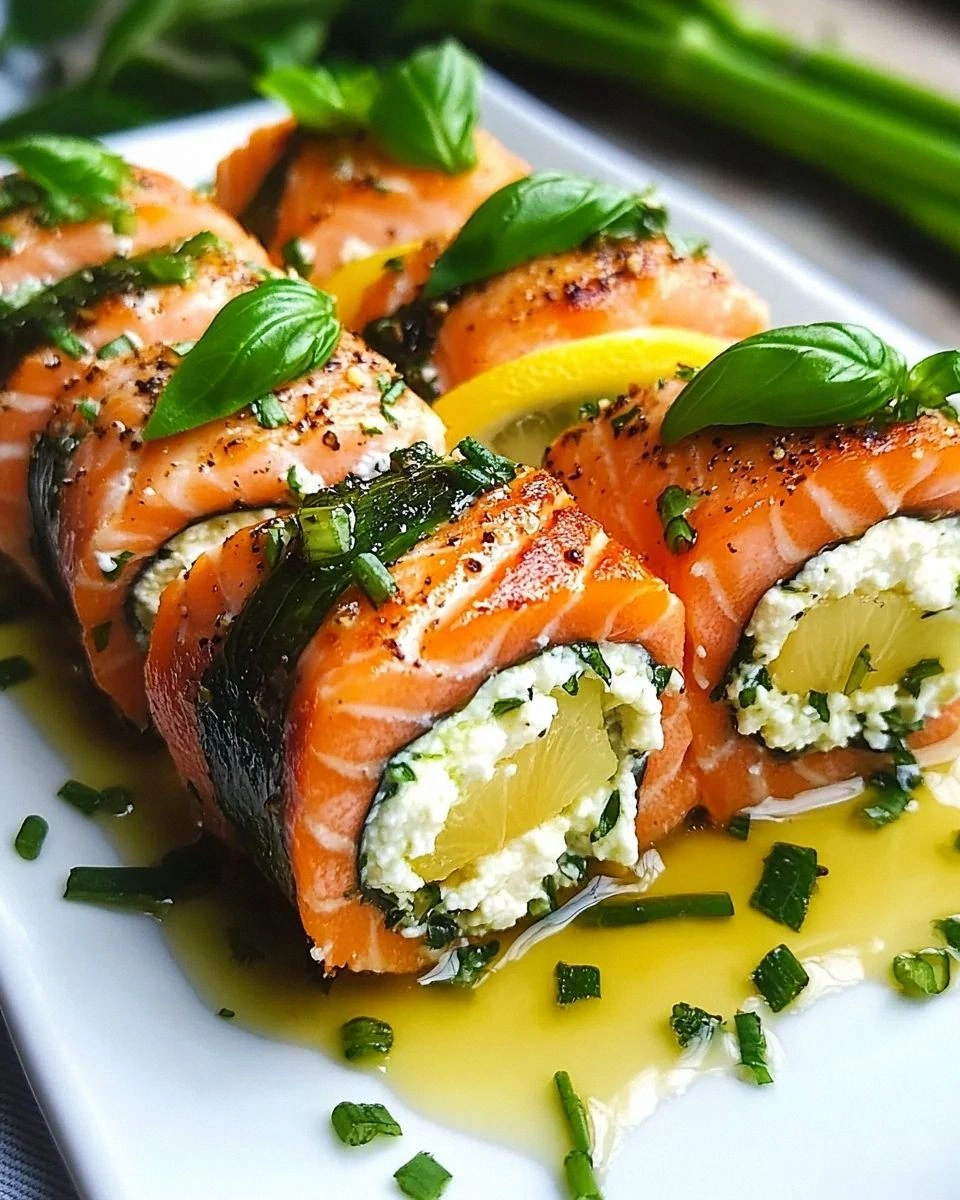 Lemon Basil Ricotta Salmon Rolls are a must-try dish!