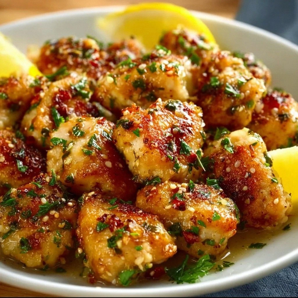 Lemon Garlic Chicken Bites