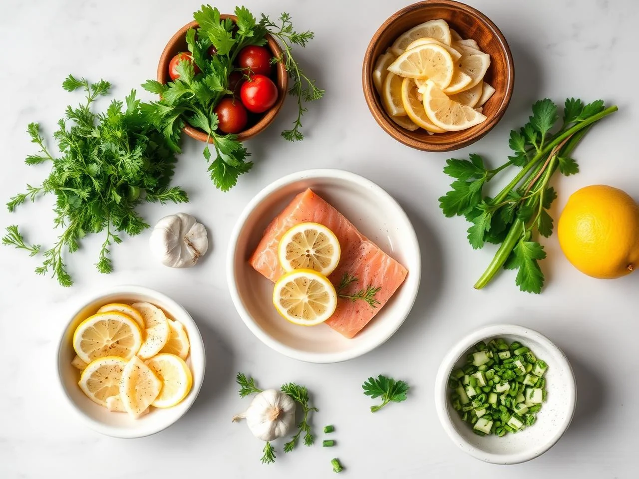 Ingredients for Lemon Garlic Salmon