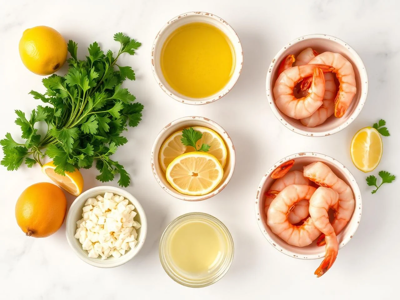Ingredients for Lemon Garlic Shrimp