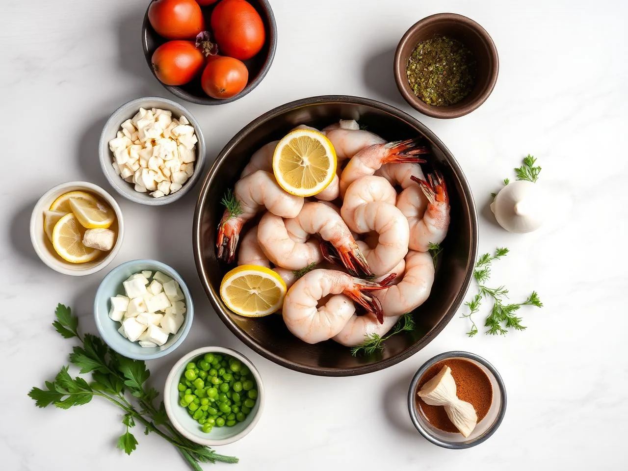 Ingredients for Lemon Garlic Shrimp