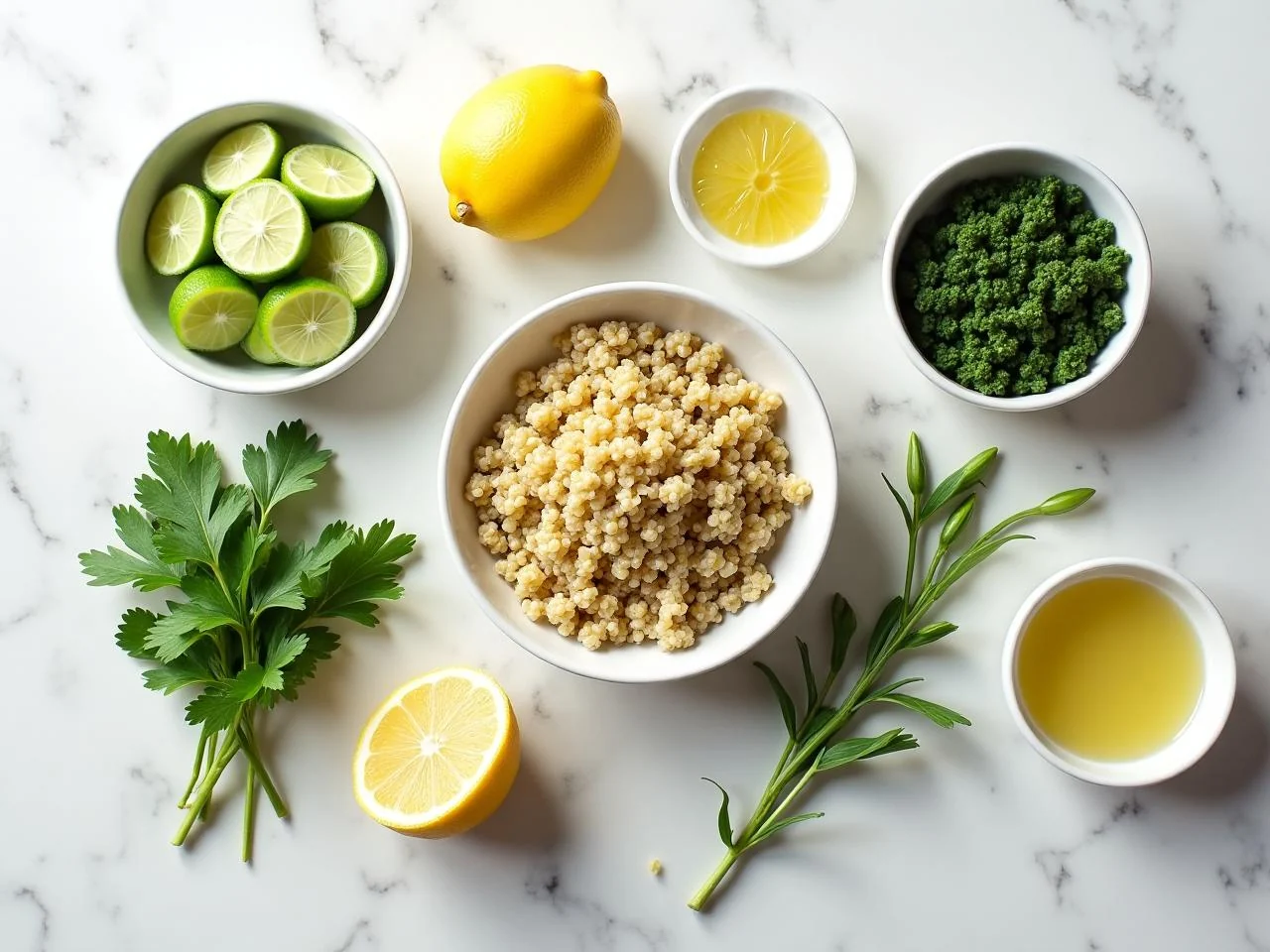 Ingredients for Lemon Herb Quinoa Salad