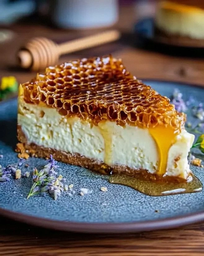 Lemon Lavender Cheesecake with Honeycomb is a treat!
