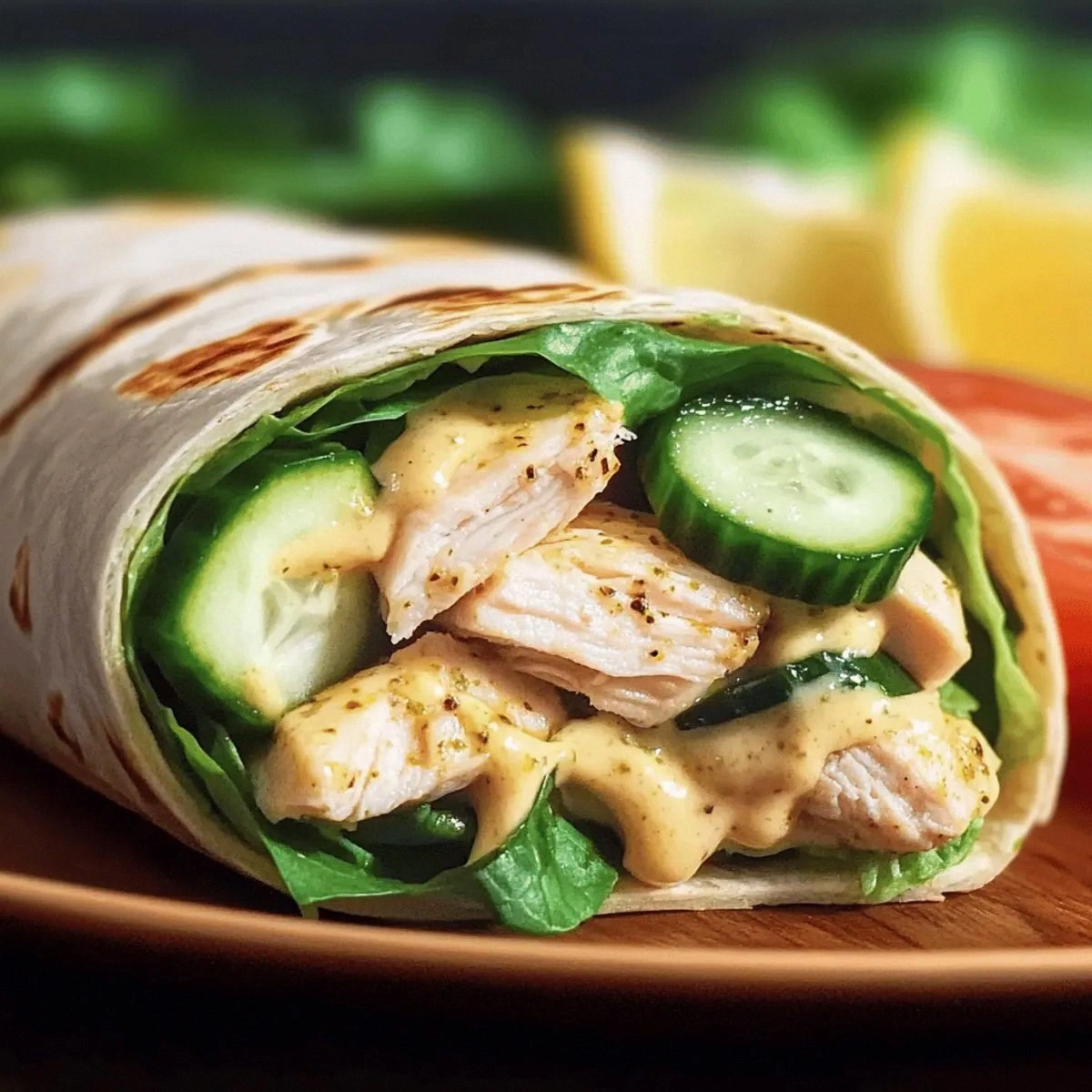 Lemon Pepper Chicken Wraps with Creamy Lemon Pepper Sauce