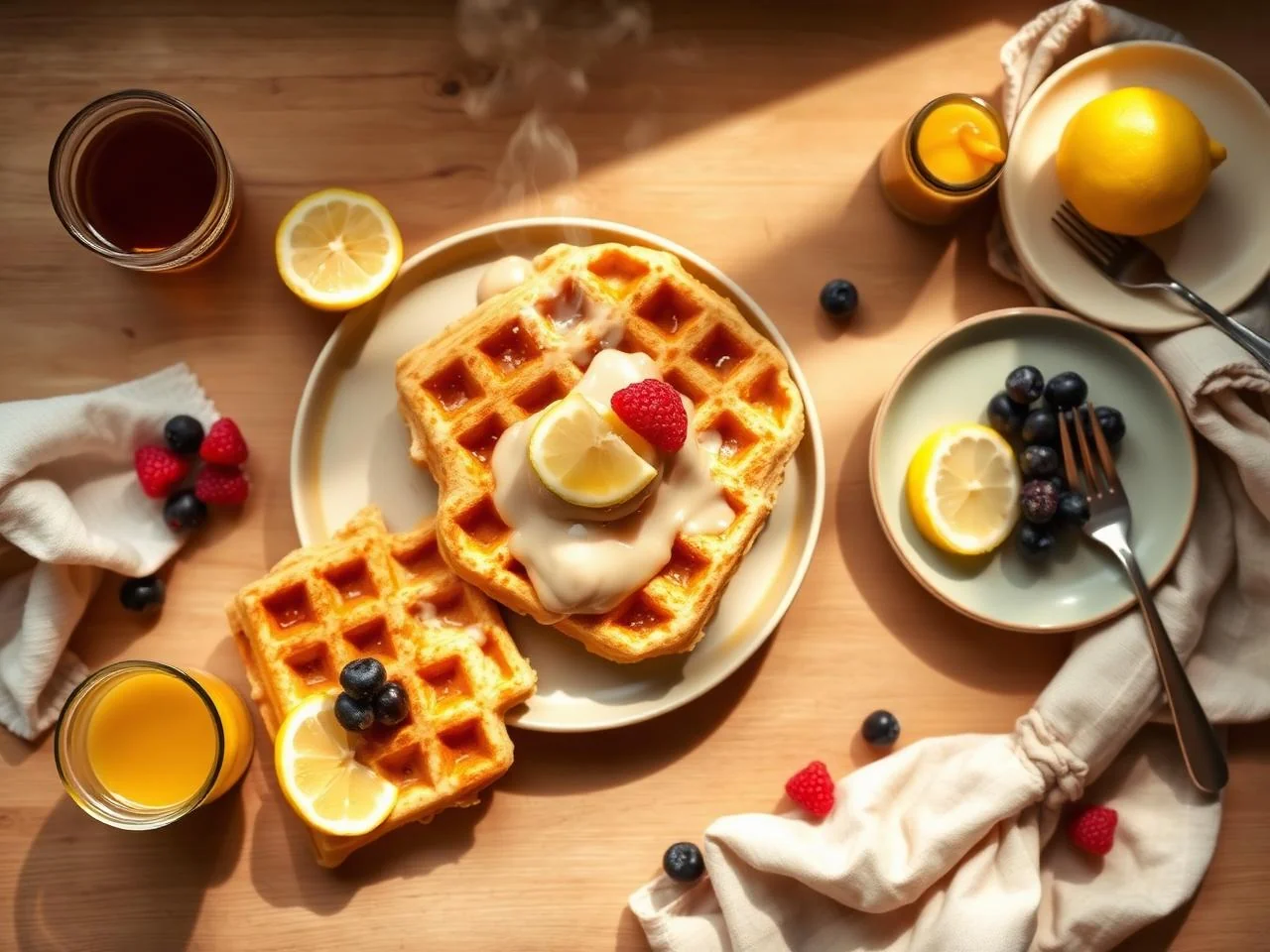 Lemon Ricotta Waffles